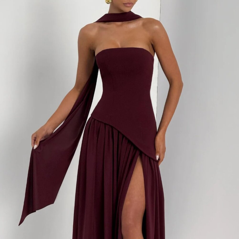 NWT - Never Worn - Maliyah Maxi Dress - Cherry Lacquer - Small - Picture 5 of 8